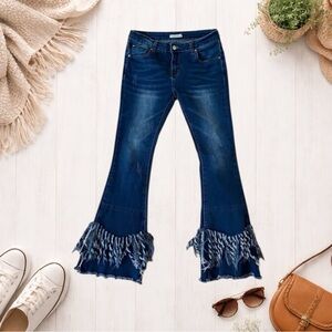 Luxe Moda Fringe Flare Jeans | Size 4 | Stretch | Never Worn